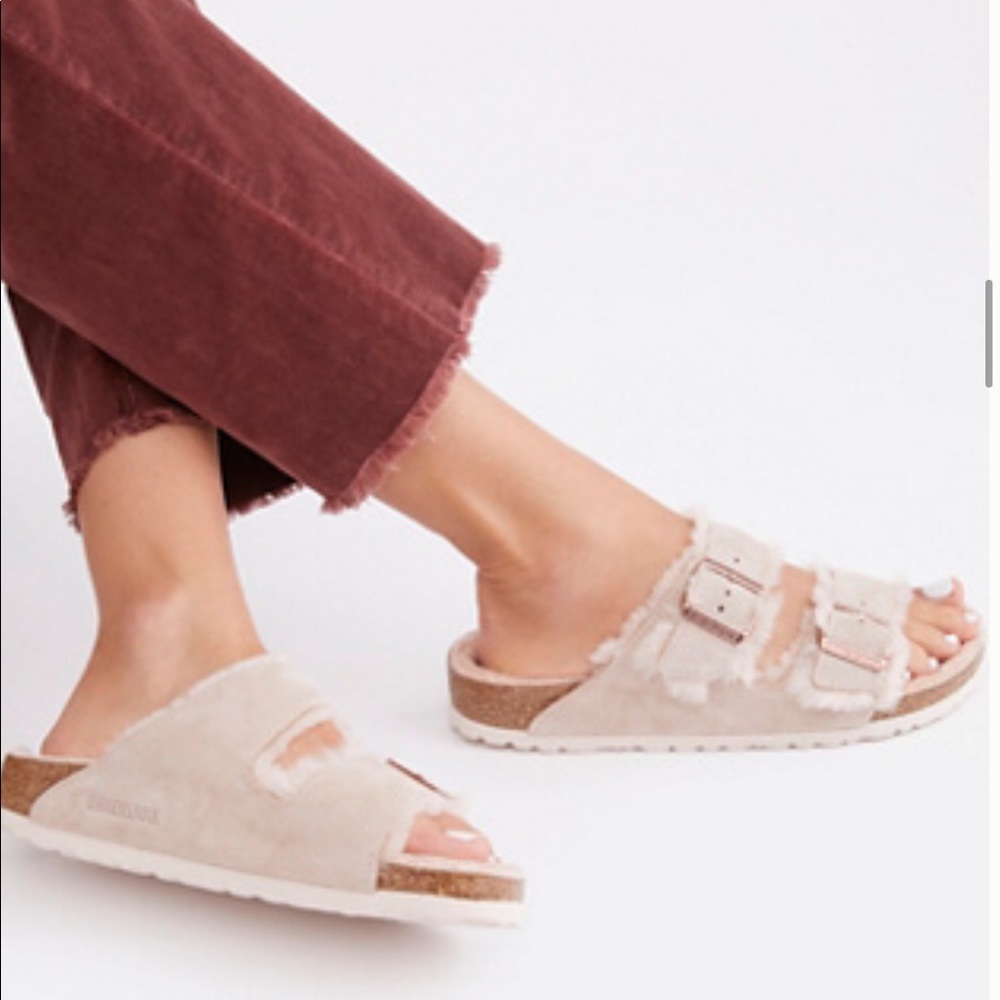 Free People Arizona Shearling Birkenstock Sandals
